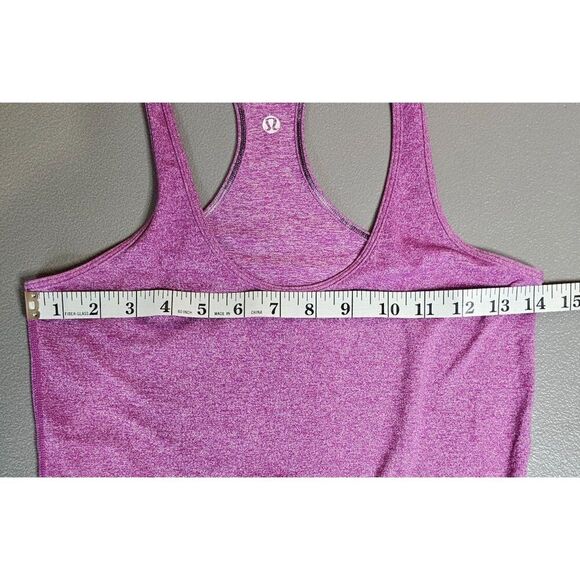 Lululemon Cool Racerback in Heathered Purple Athletic Tank Top - Picture 7 of 9